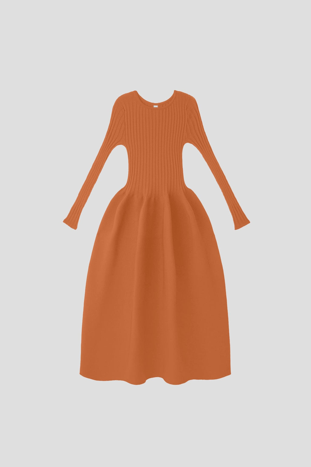 POTTERY LONG SLEEVE DRESS - ORANGE OCHRE