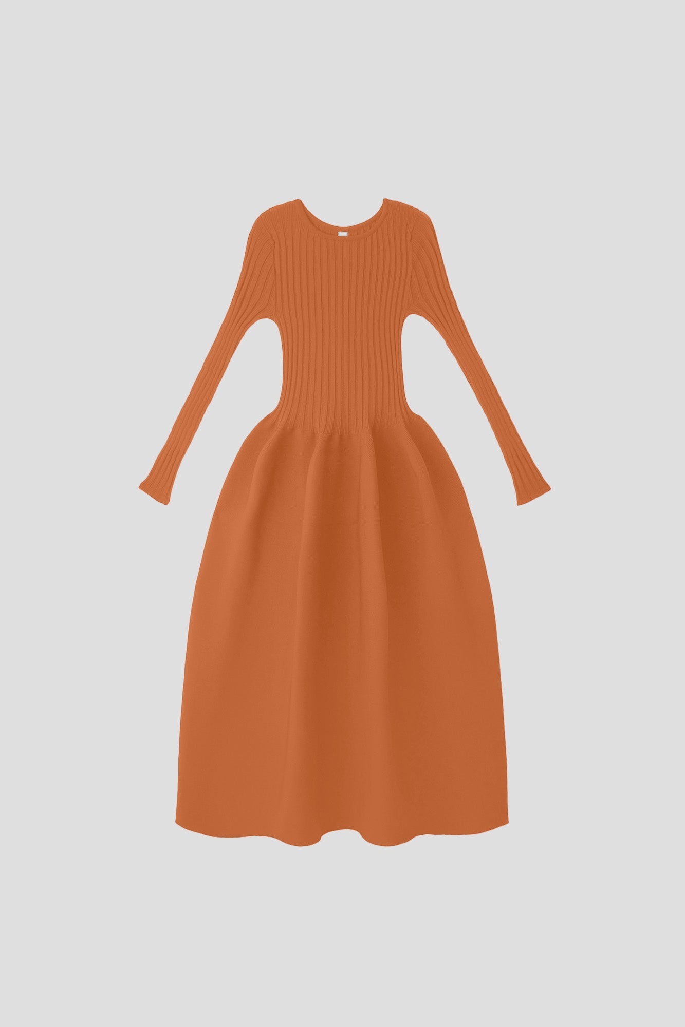 POTTERY LONG SLEEVE DRESS - ORANGE OCHRE