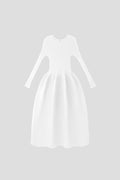 POTTERY LONG SLEEVE DRESS - WHITE