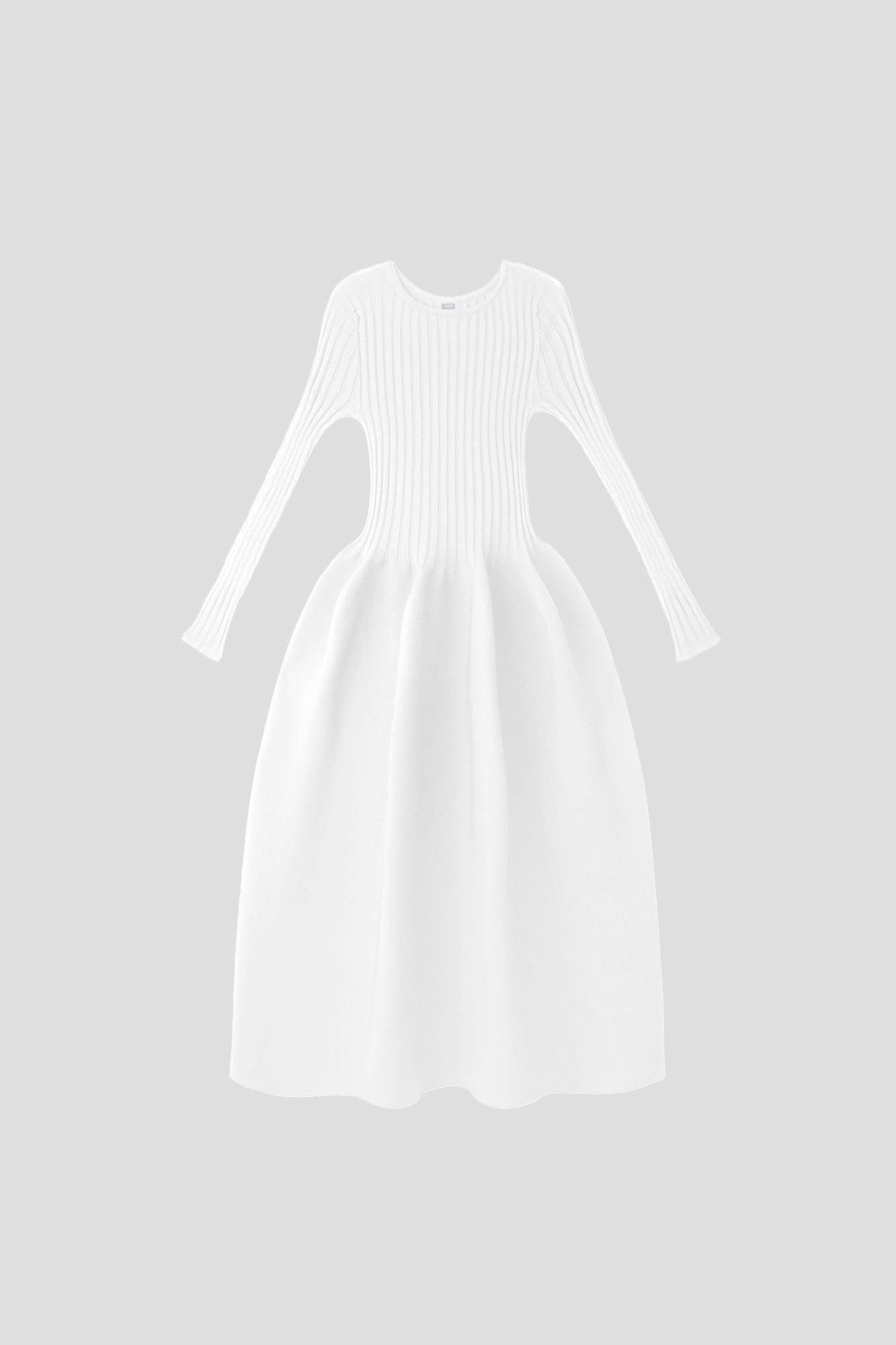 POTTERY LONG SLEEVE DRESS - WHITE