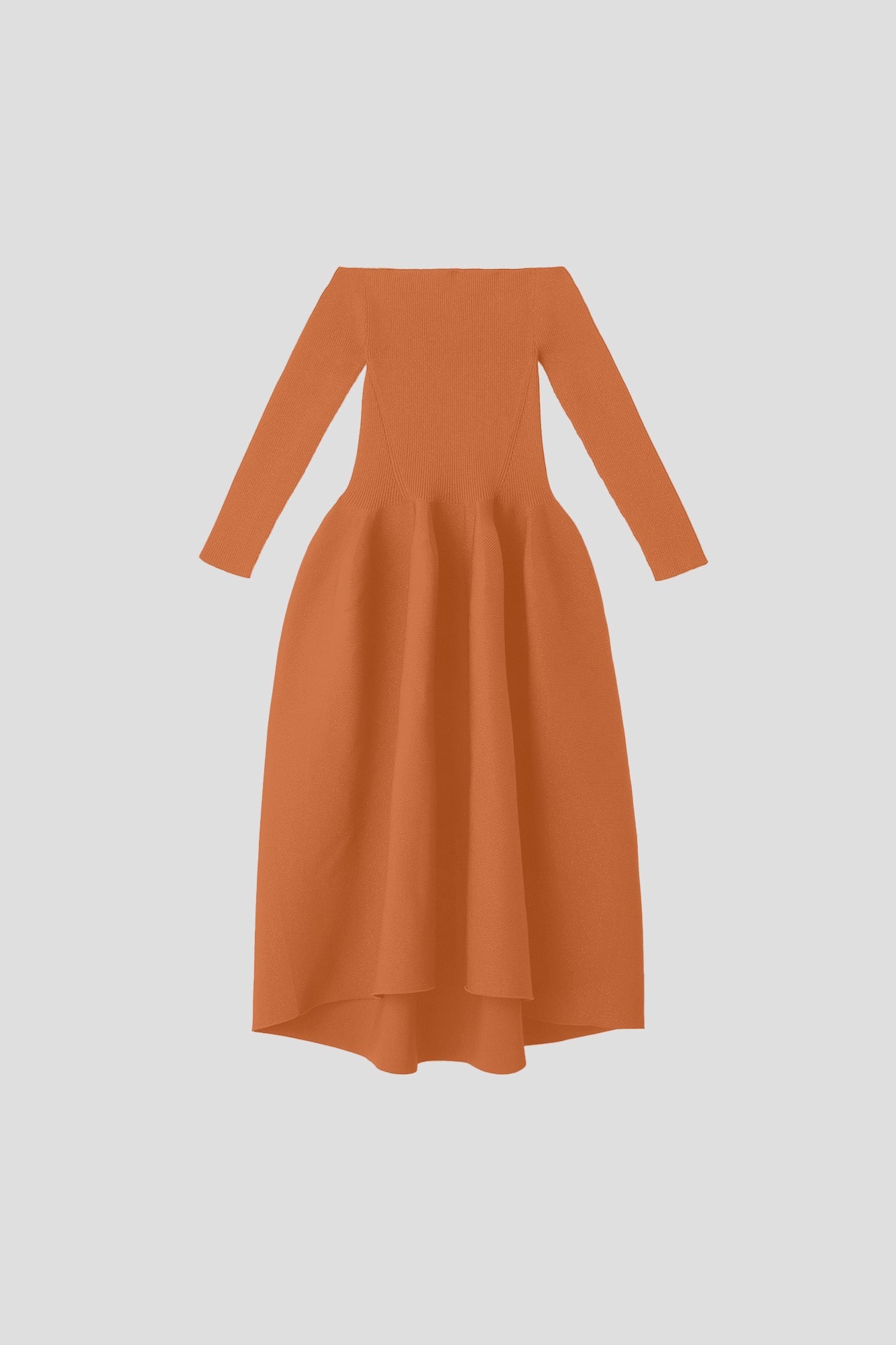 POTTERY HS OFF SHOULDER LONG SLEEVE DRESS - ORANGE OCHRE