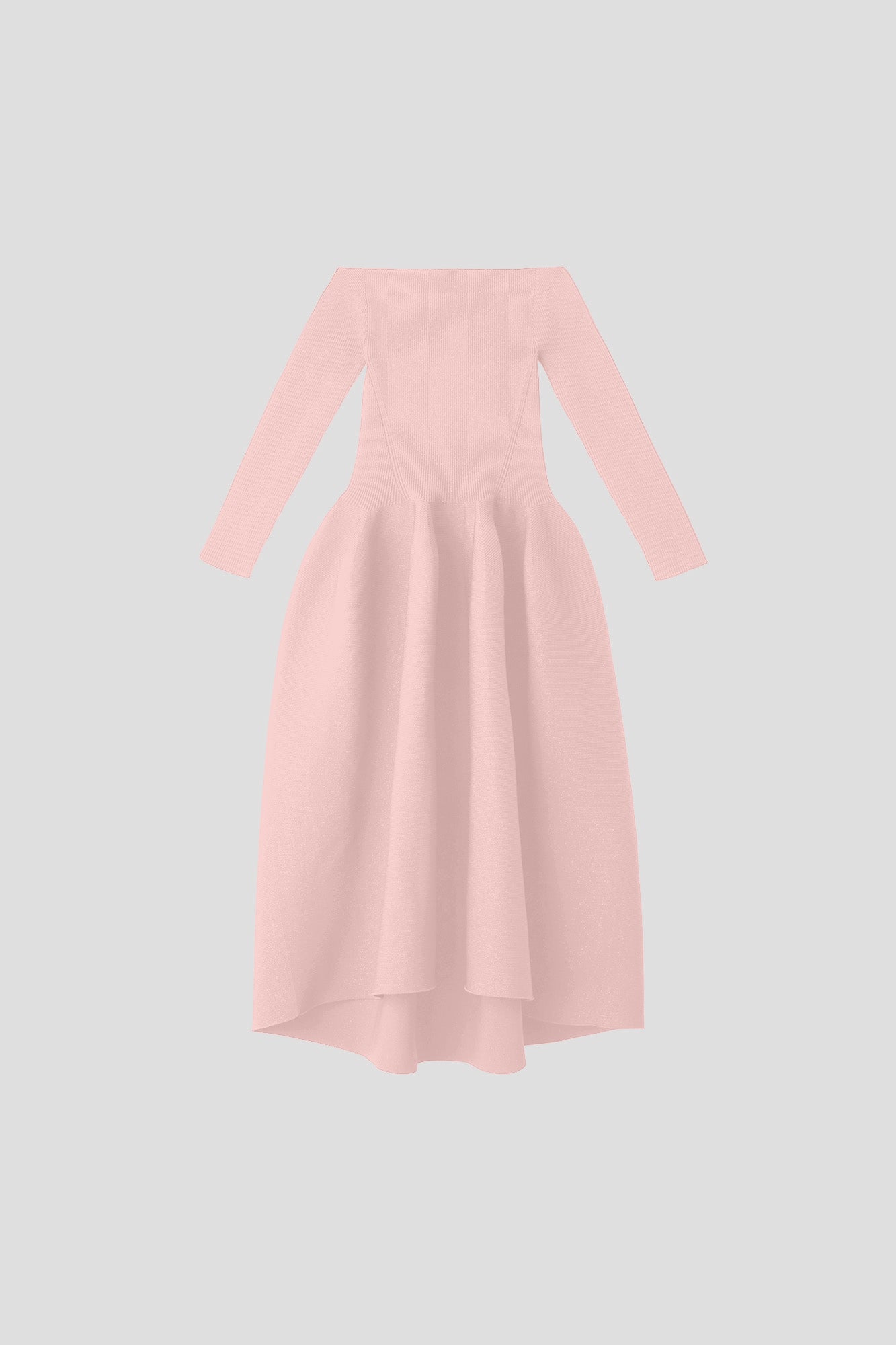 POTTERY HS OFF SHOULDER LONG SLEEVE DRESS - TEA ROSE
