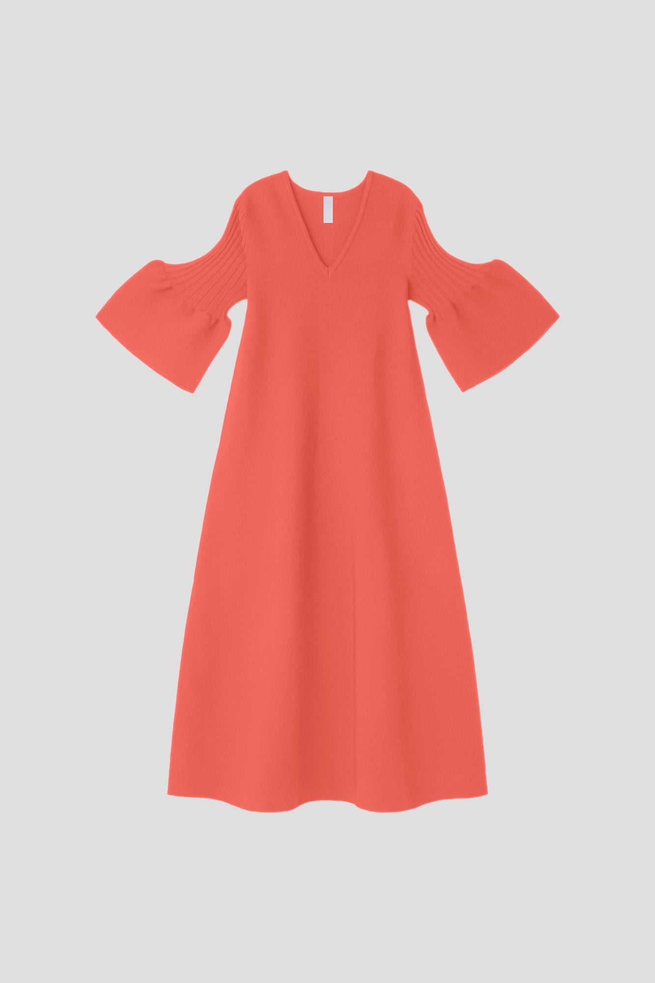 POTTERY SHORT BELL SLEEVE FLARE DRESS - CORAL PINK