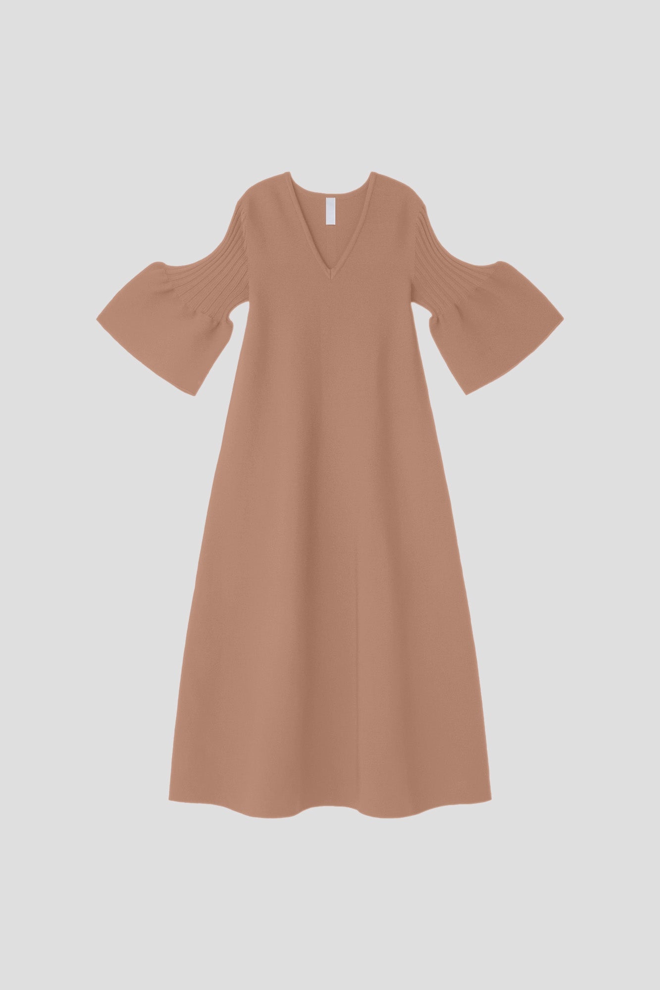 POTTERY SHORT BELL SLEEVE FLARE DRESS - HAZELNUT