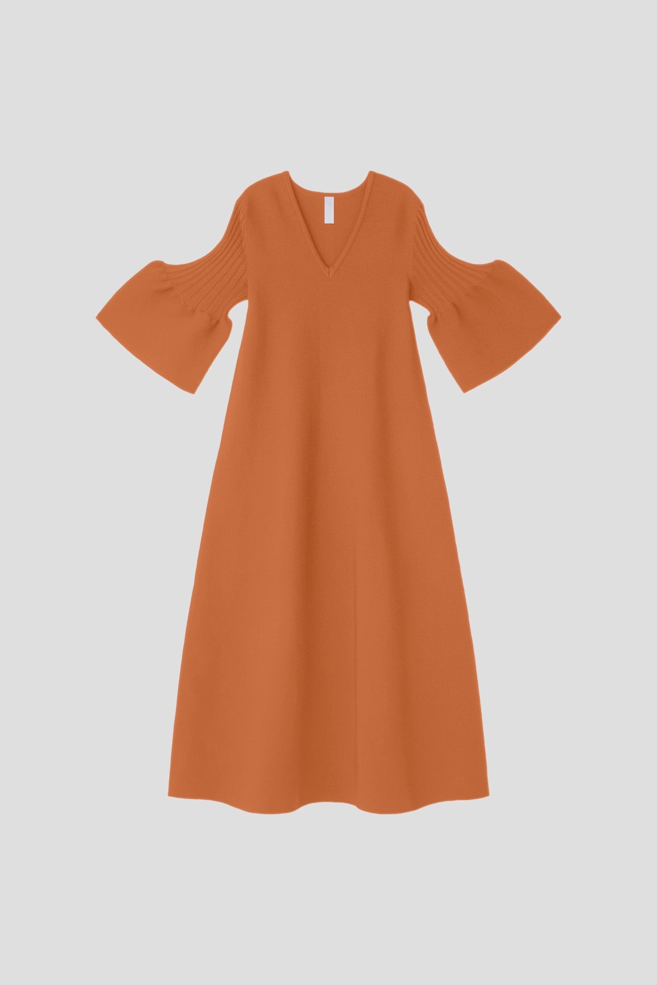 POTTERY SHORT BELL SLEEVE FLARE DRESS - ORANGE OCHRE