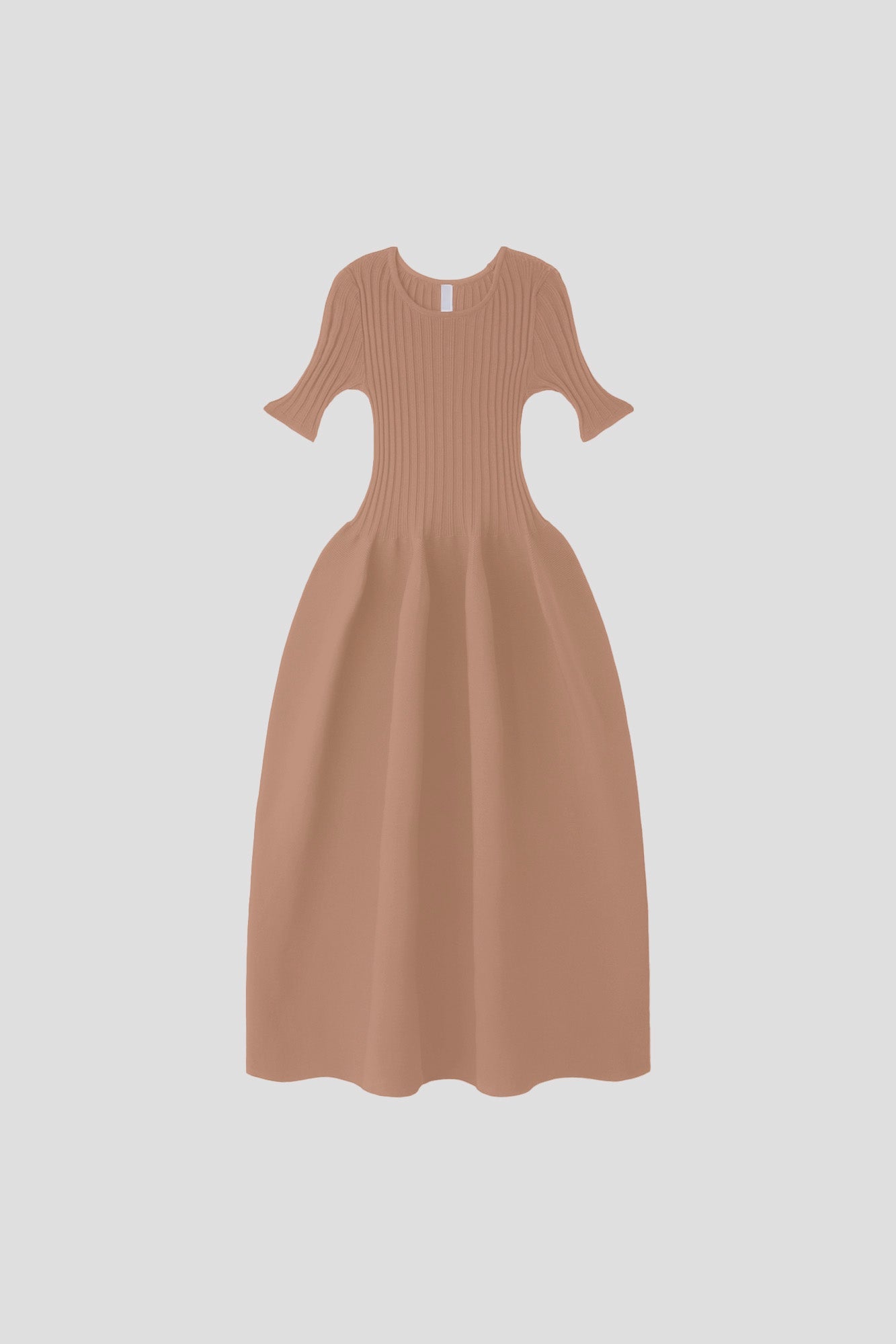 POTTERY SHORT SLEEVE DRESS - HAZELNUT