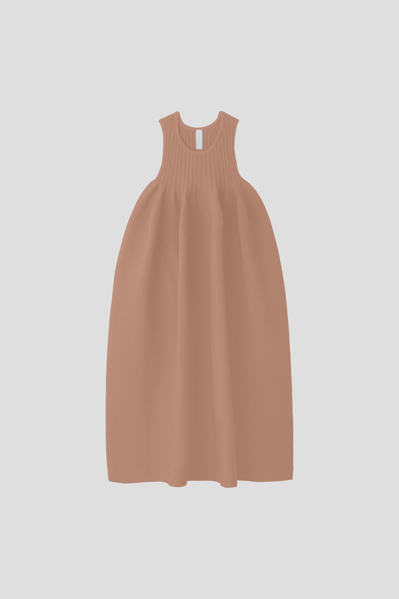 POTTERY SLEEVELESS BUST FLARE DRESS - HAZELNUT