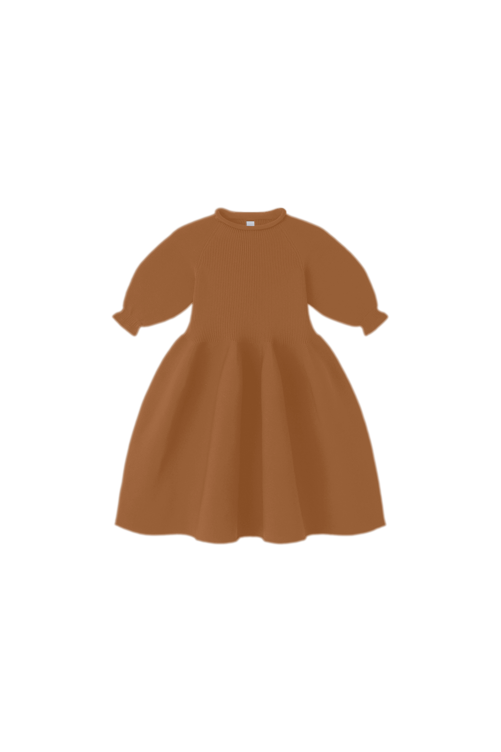 POTTERY KIDS PUFF SLEEVE DRESS - SADDLE BROWN
