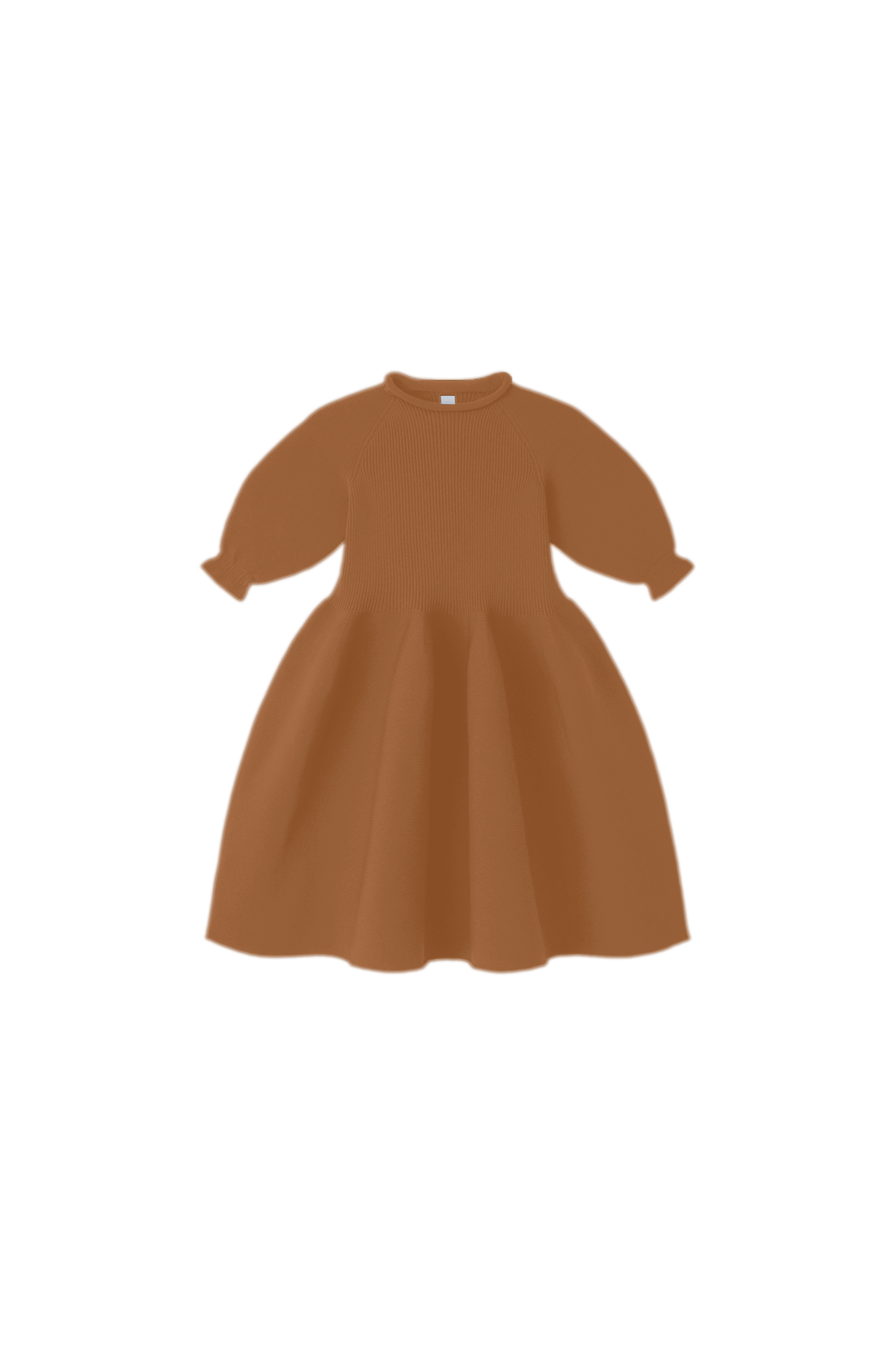 POTTERY KIDS PUFF SLEEVE DRESS - SADDLE BROWN