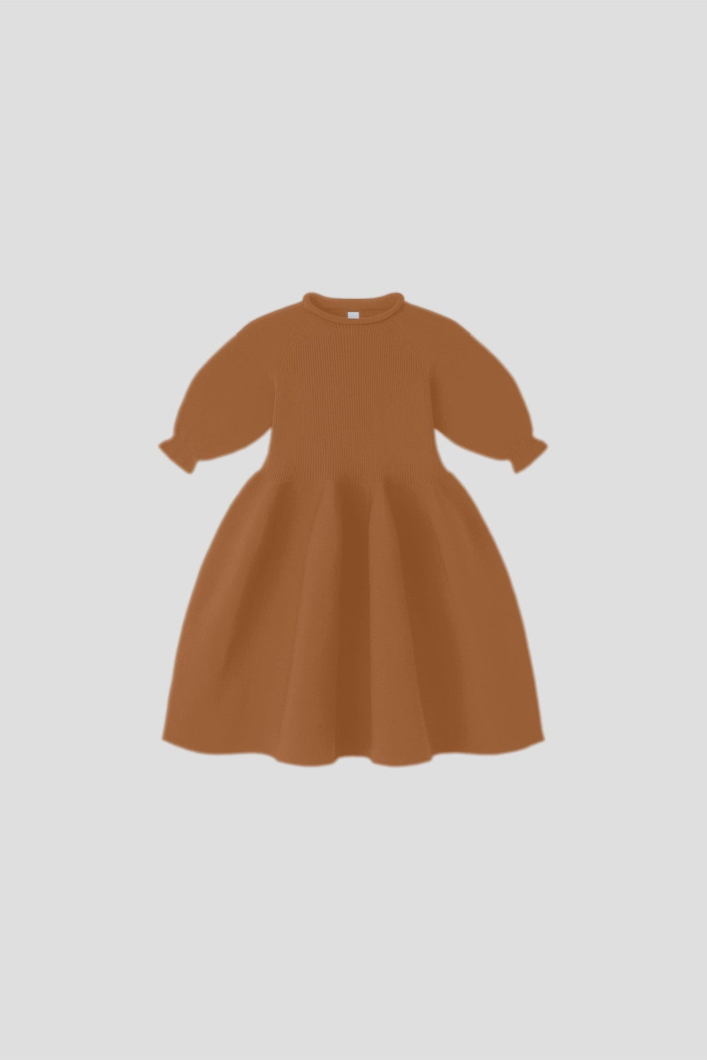 POTTERY KIDS PUFF SLEEVE DRESS - SADDLE BROWN