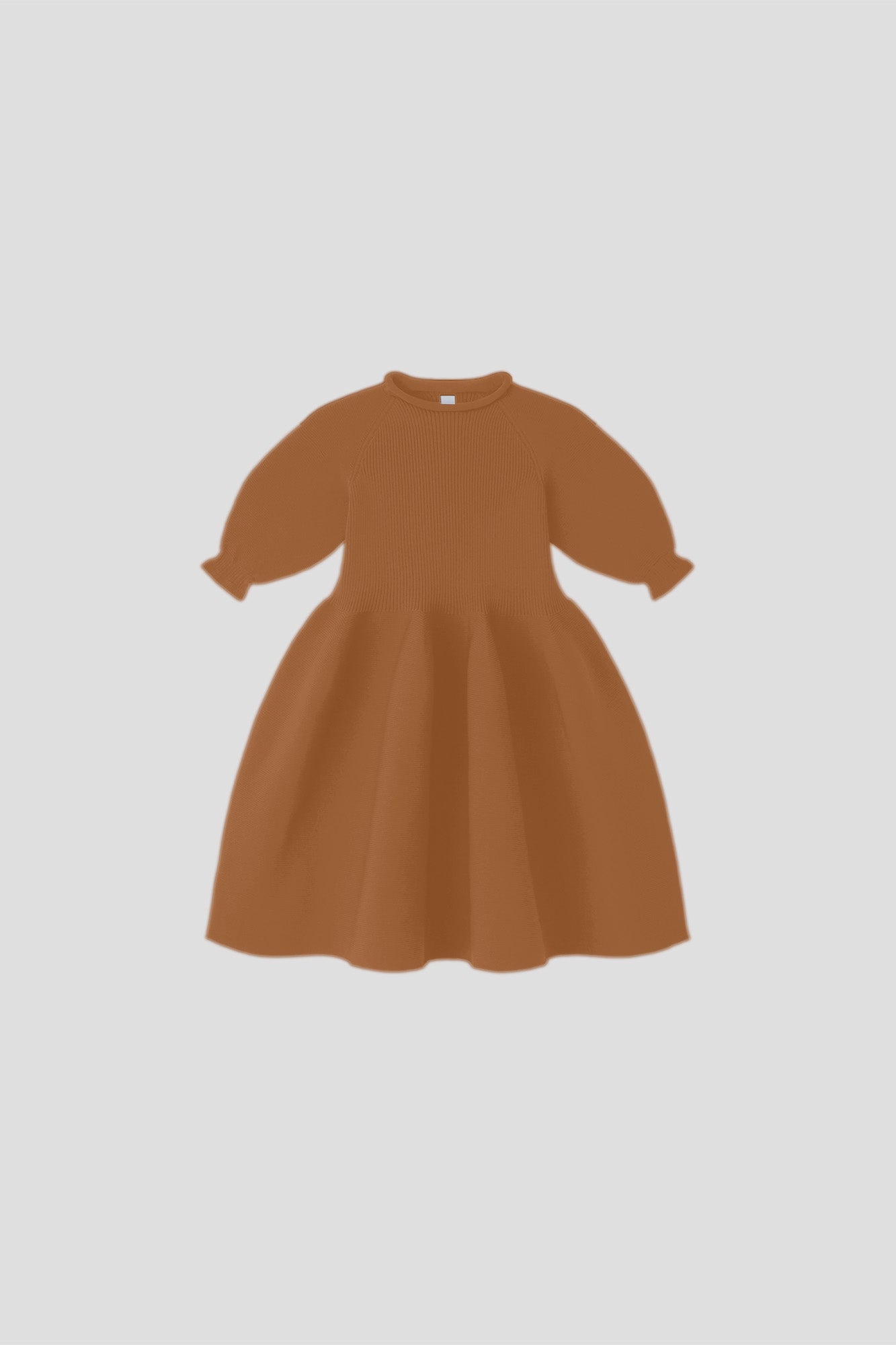 POTTERY KIDS PUFF SLEEVE DRESS - SADDLE BROWN