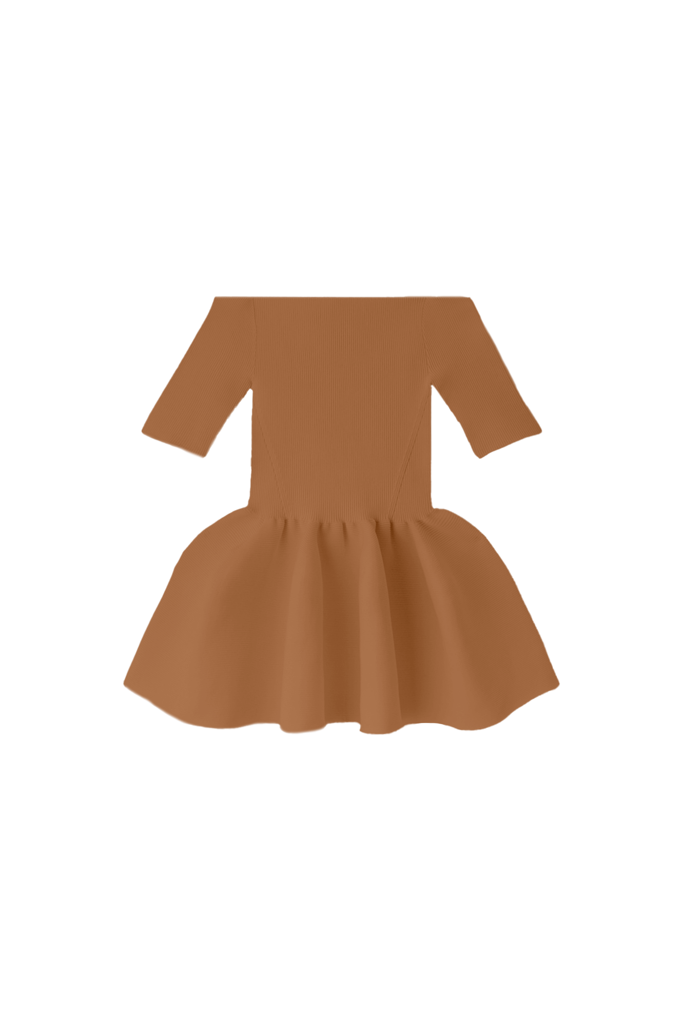 POTTERY HS OFF SHOULDER SHORT SLEEVE TOP - SADDLE BROWN