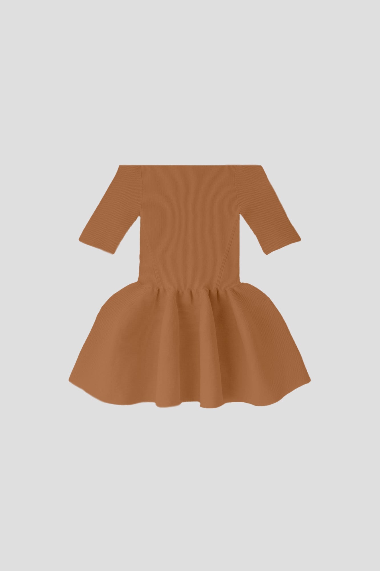 POTTERY HS OFF SHOULDER SHORT SLEEVE TOP - SADDLE BROWN