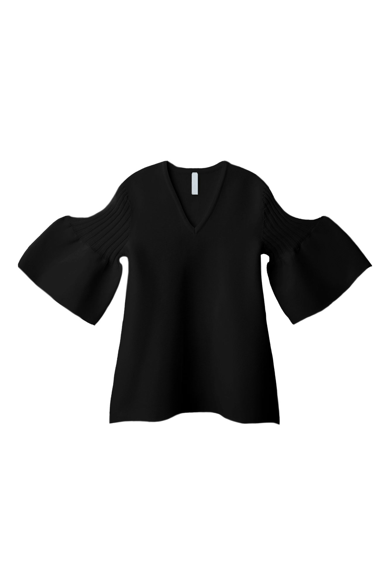 POTTERY SHORT BELL SLEEVE FLARE TOP - BLACK