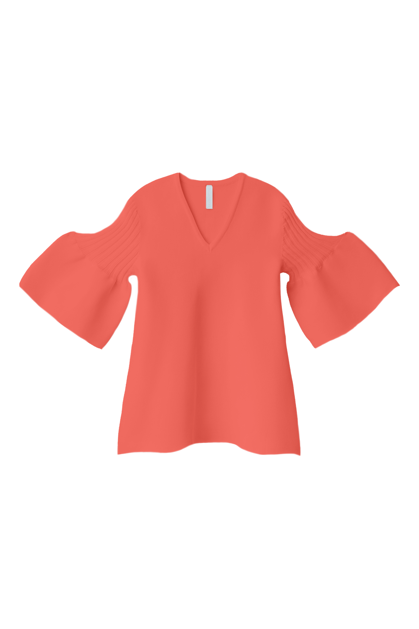 POTTERY SHORT BELL SLEEVE FLARE TOP - CORAL PINK