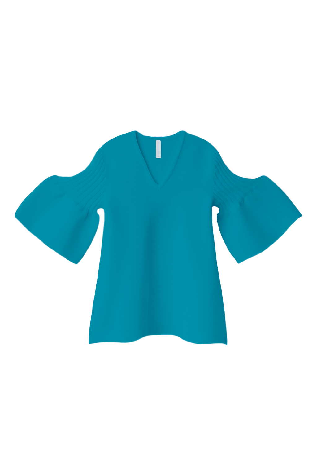 POTTERY SHORT BELL SLEEVE FLARE TOP - CYAN