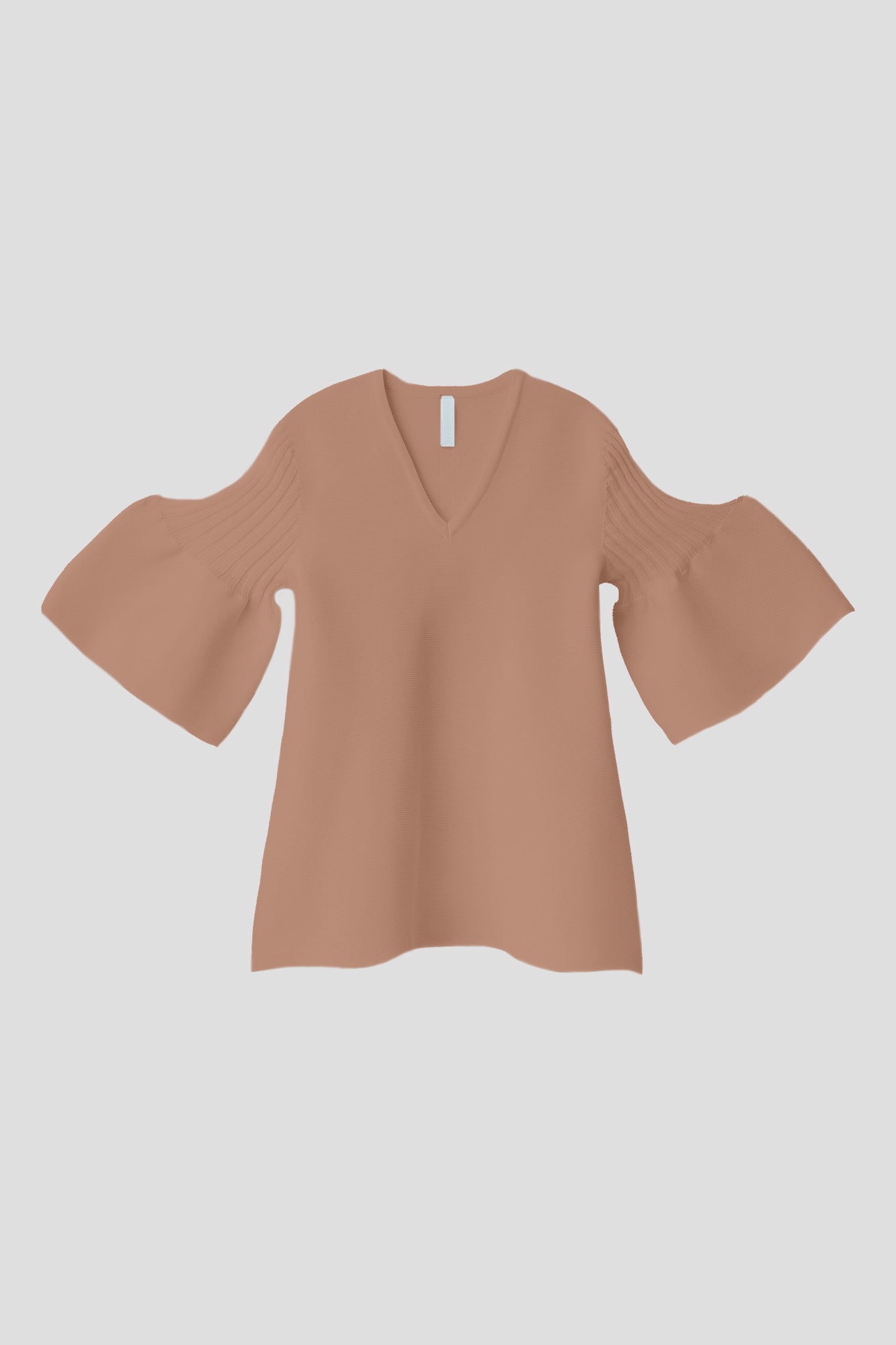POTTERY SHORT BELL SLEEVE FLARE TOP - HAZELNUT