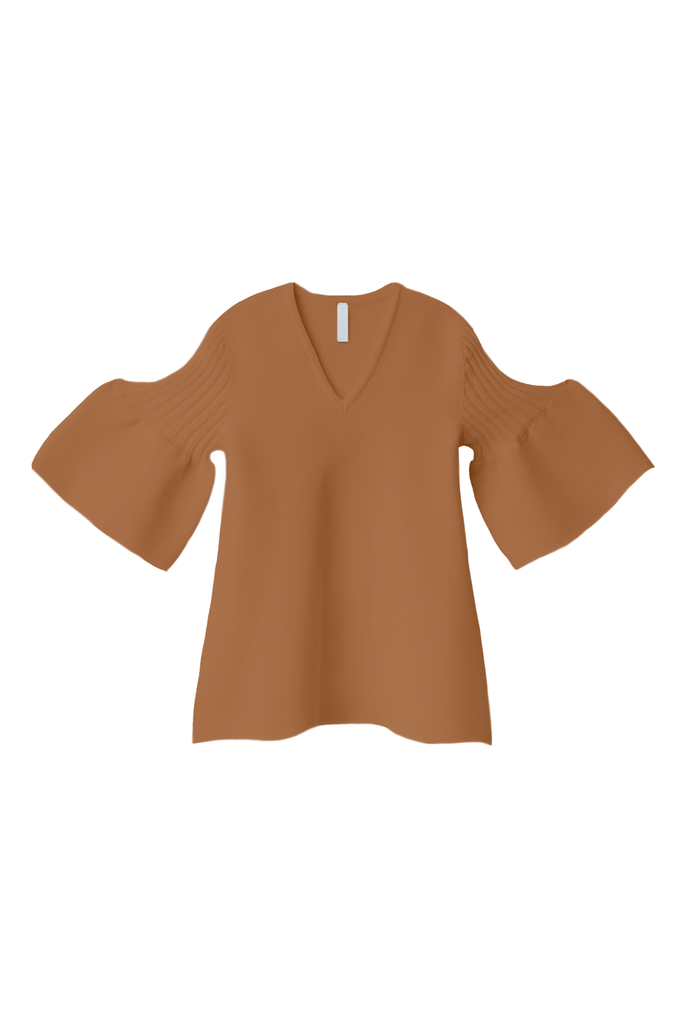 POTTERY SHORT BELL SLEEVE FLARE TOP - SADDLE BROWN