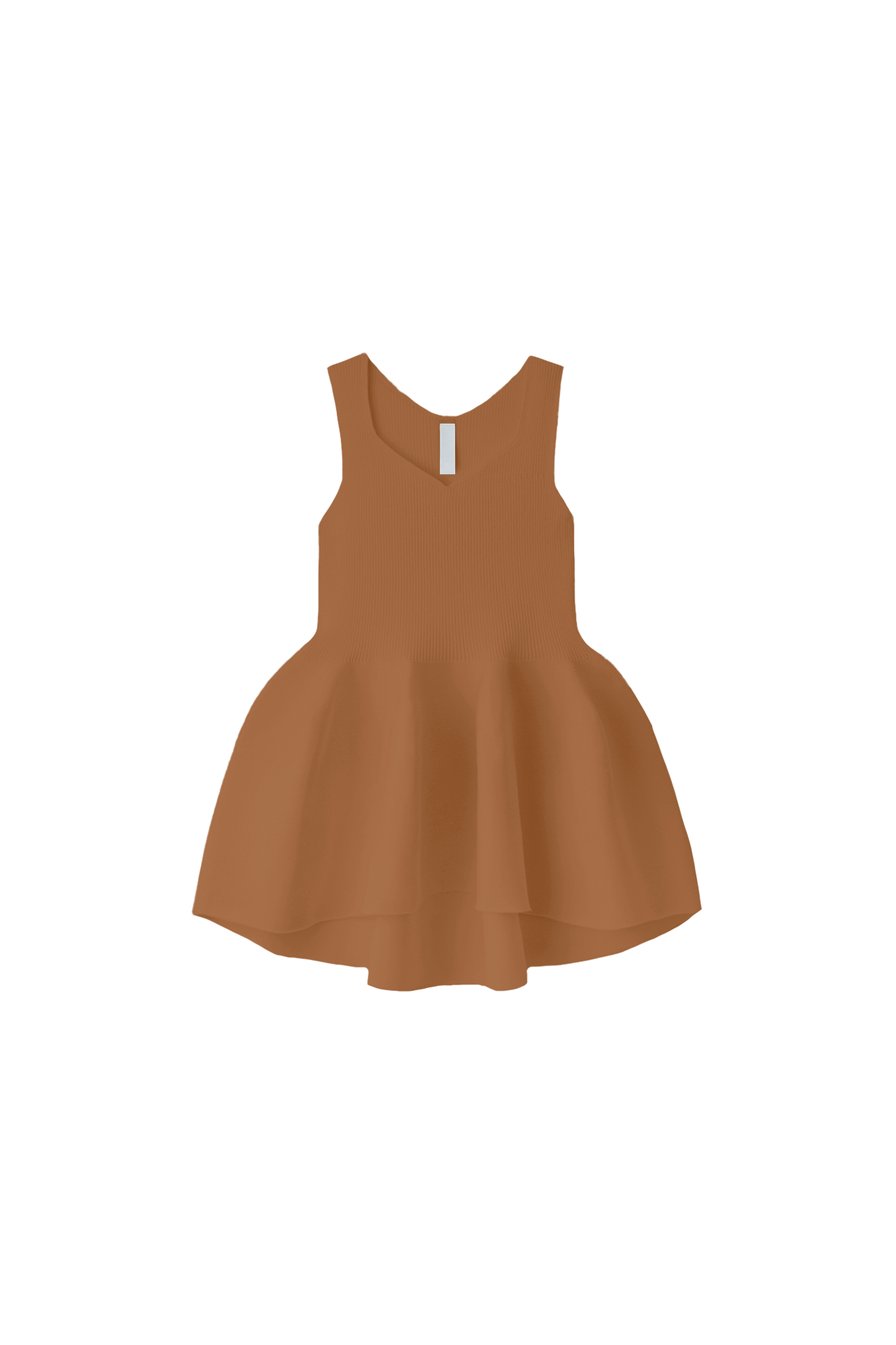 POTTERY SLEEVELESS TOP - SADDLE BROWN