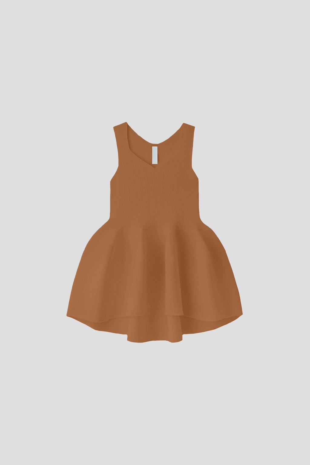 POTTERY SLEEVELESS TOP - SADDLE BROWN