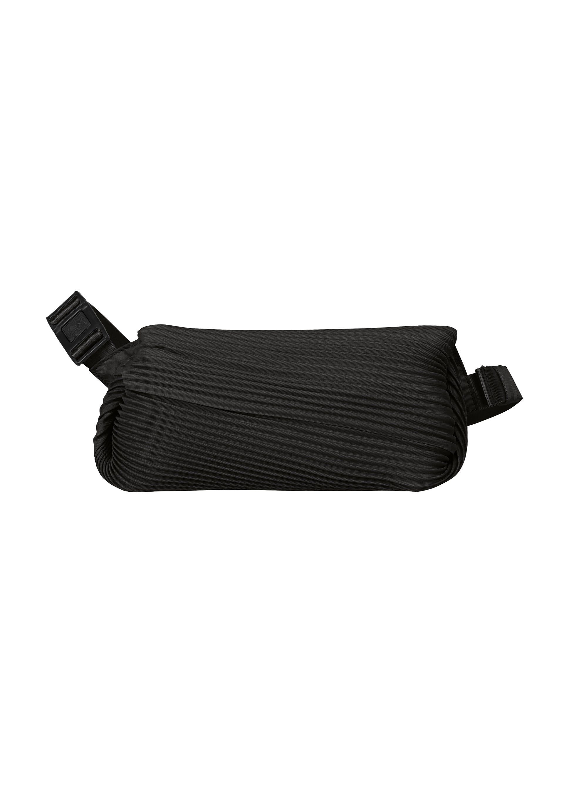 Bias Pleats Waist Bag - BLACK