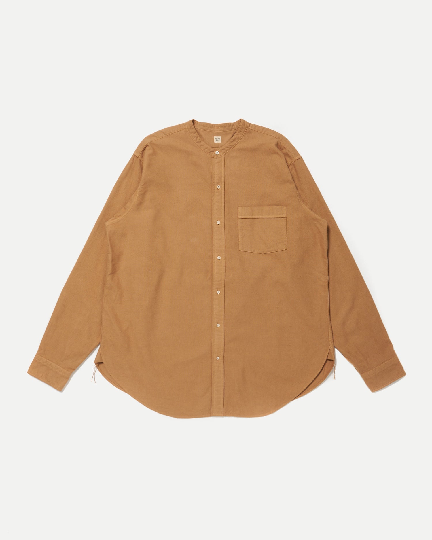 LOT.104 BAND COLLAR SHIRT - Camel