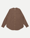 LOT.104 BAND COLLAR SHIRT - Brown