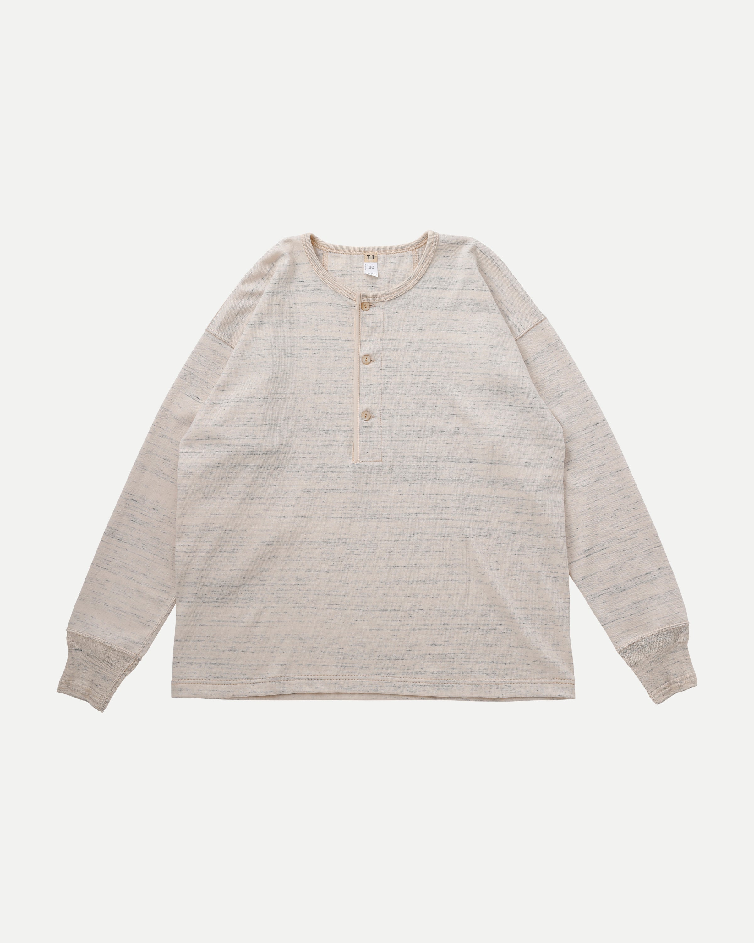 LOT.605 HENRY NECK SHIRT - Heather Ivory