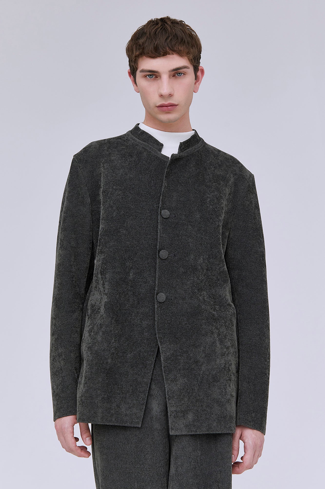 MILAN RIB VELVET STAND-UP COLLAR JACKET