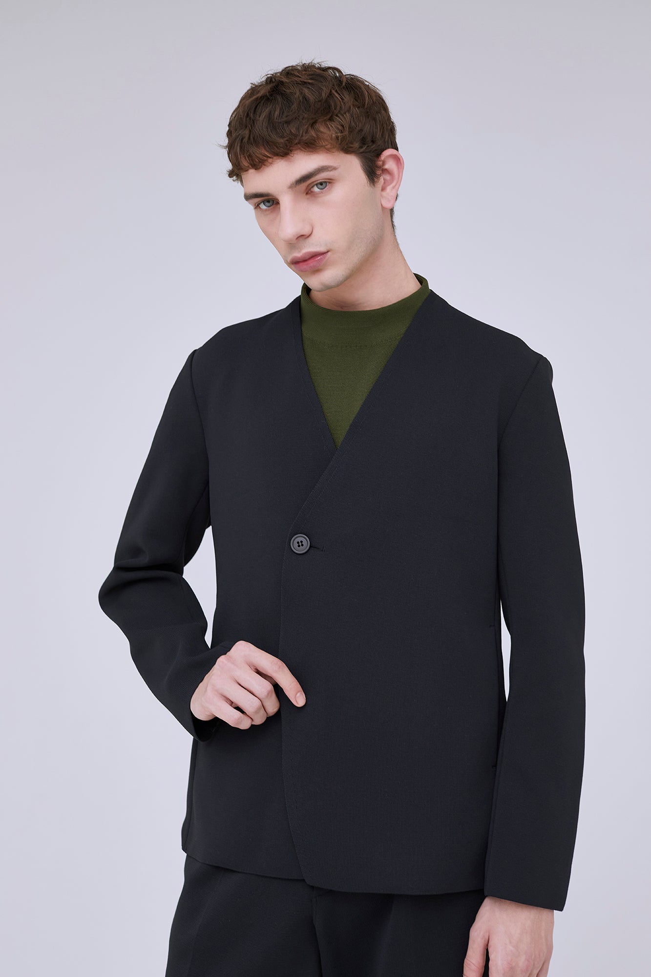 GARTER MOCKNECK SHORT SLEEVE TEE SHIRT