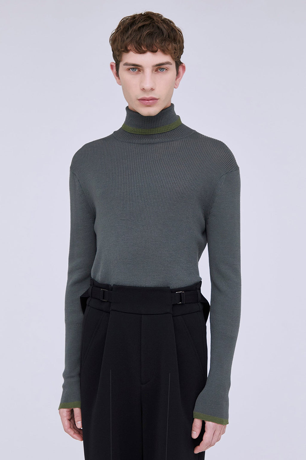 WOOL RIB HIGHNECK TOP