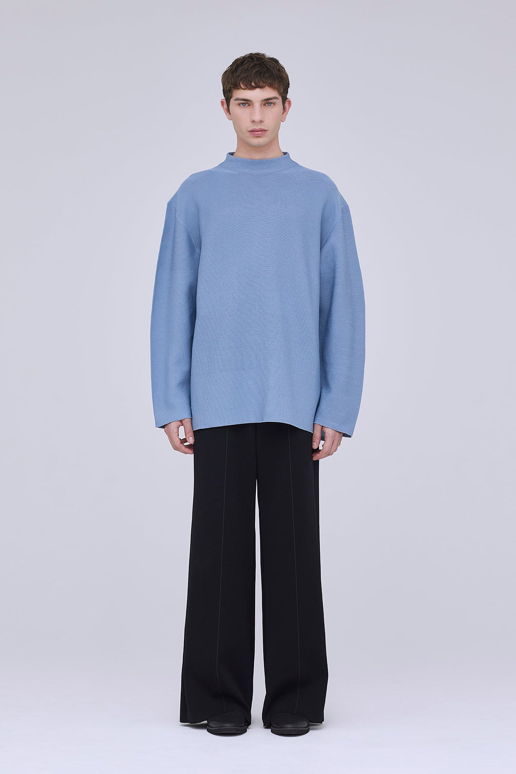 GARTER MOCKNECK LONG SLEEVE TEE SHIRT