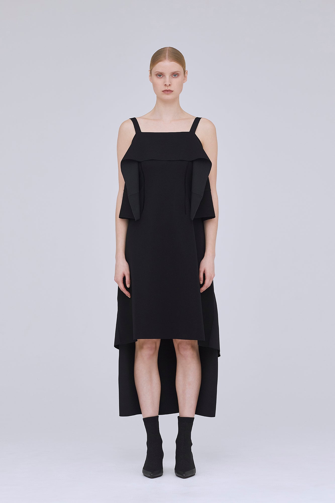 AC MILAN RIB STRAP DRAPE DRESS