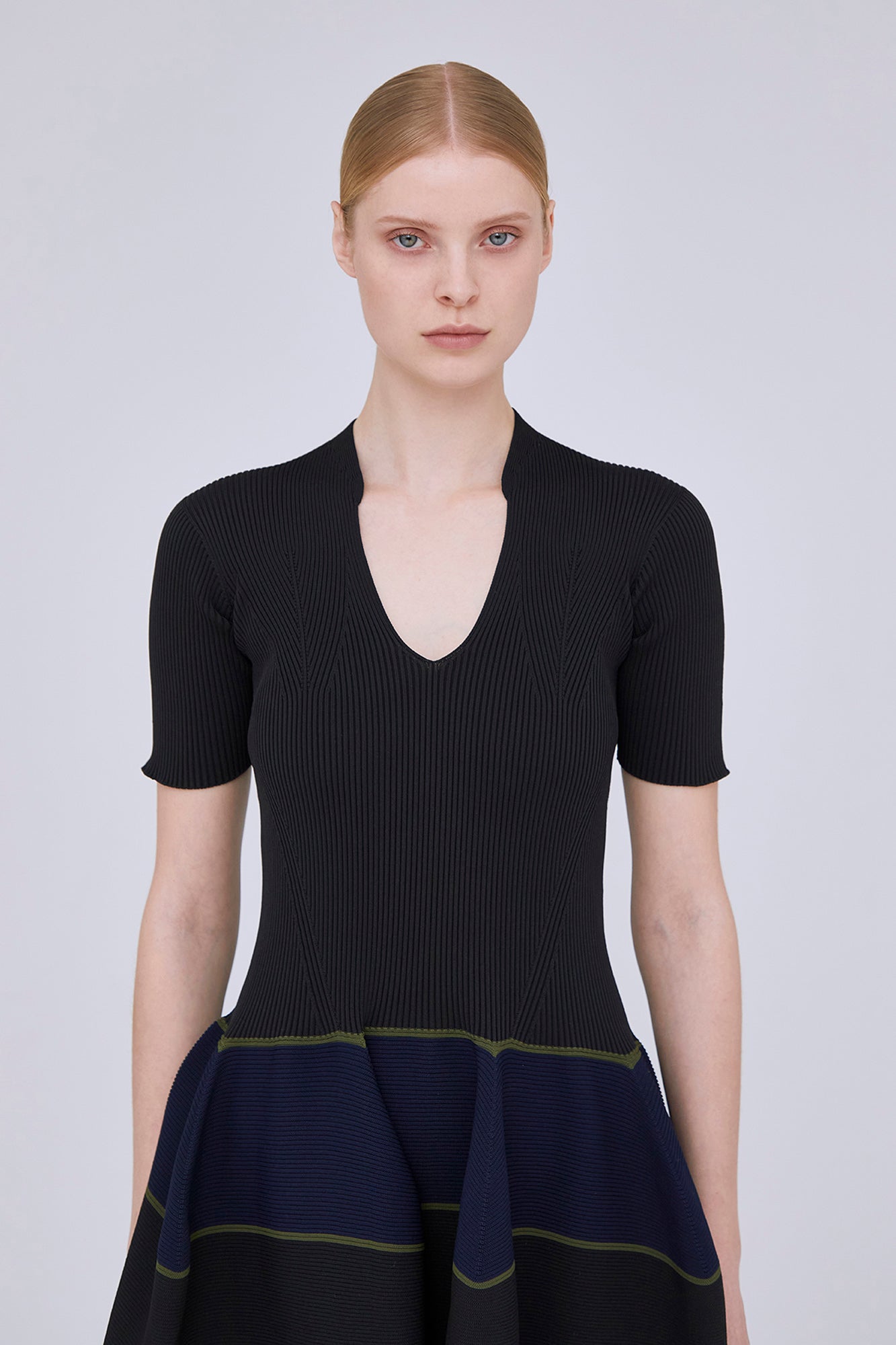 POTTERY STAND-UP COLLAR SHORT SLEEVE DRESS