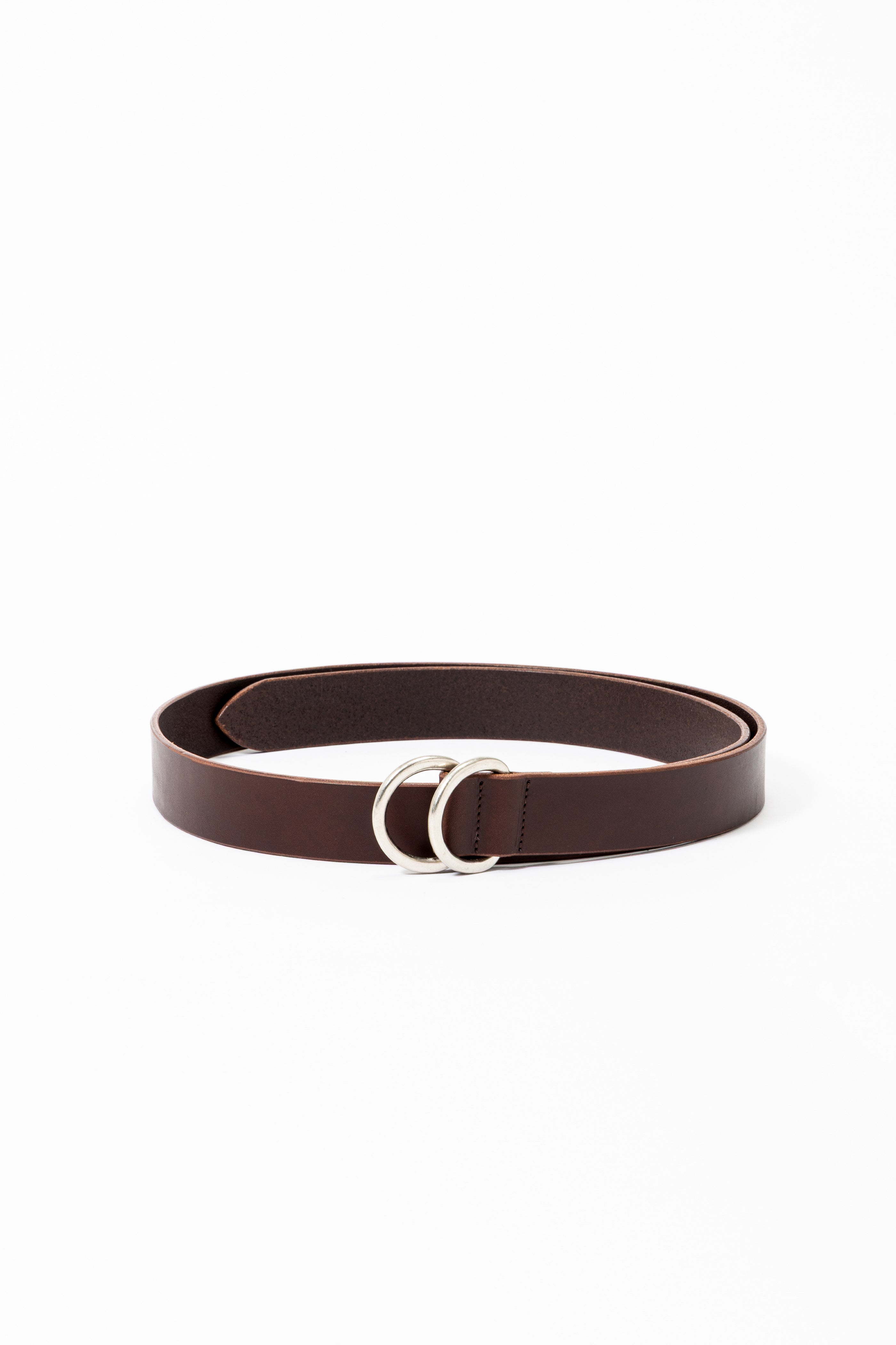 RING BELT WIDE - BROWN×SILVER