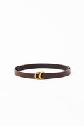 RING BELT SLIM - BROWN×GOLD