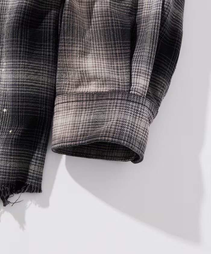 Relax Fit Relaxed Fit Bleached Ombre Check Flannel Shirt [Limited Edition]