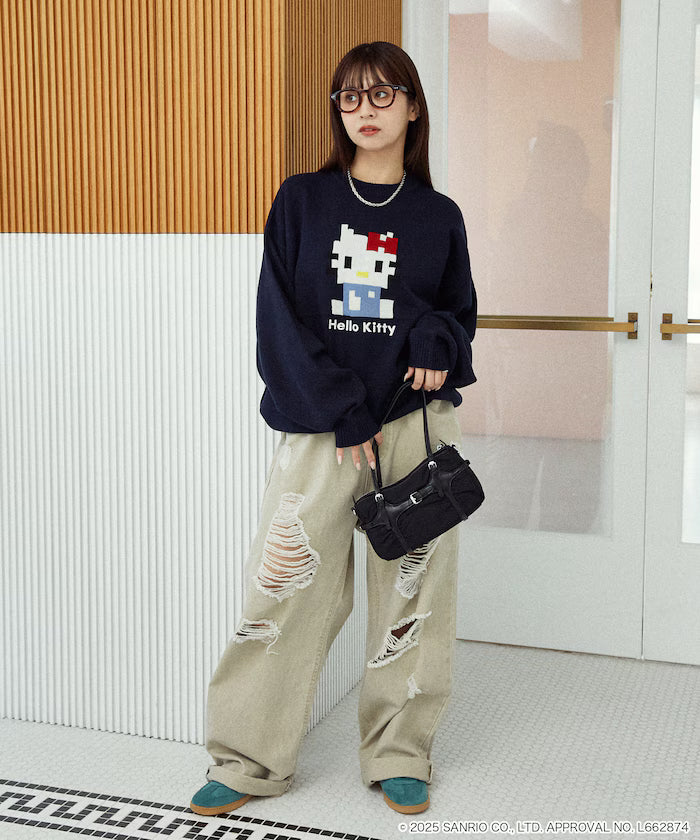 "SANRIO/Sanrio" Pixel Art Jacquard Knit Limited Edition