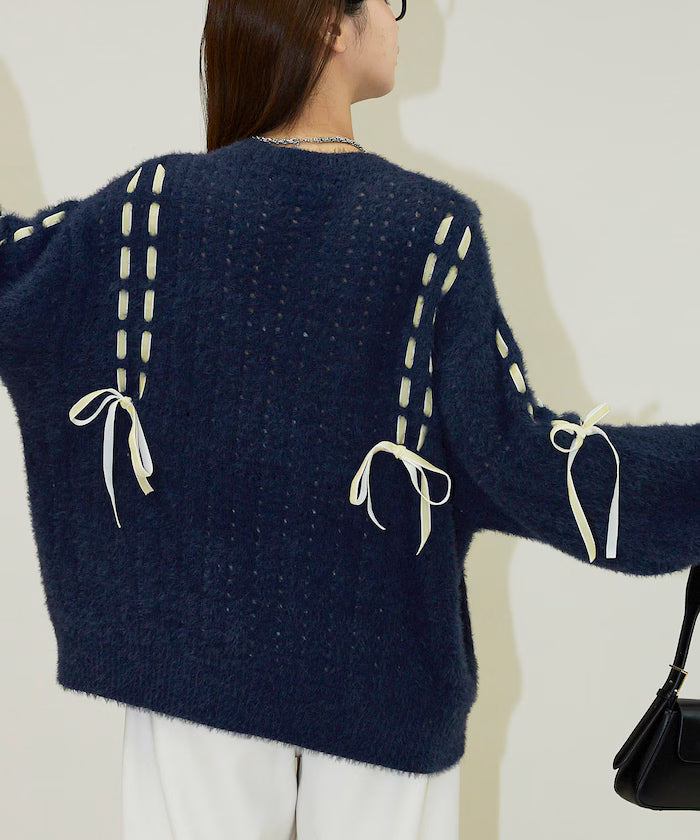 Velvet Ribbon Woven Feather Knit Limited Edition