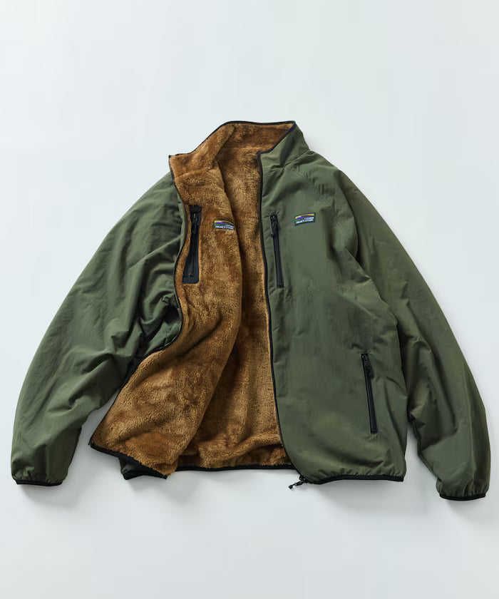 Relaxed Fit Nylon Fleece Reversible Blouson [Limited Release] - Olive