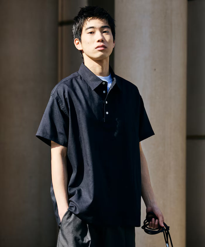 Relax Fit Relax Fit Linen Mix Polo Collar Shirt [Limited Edition]