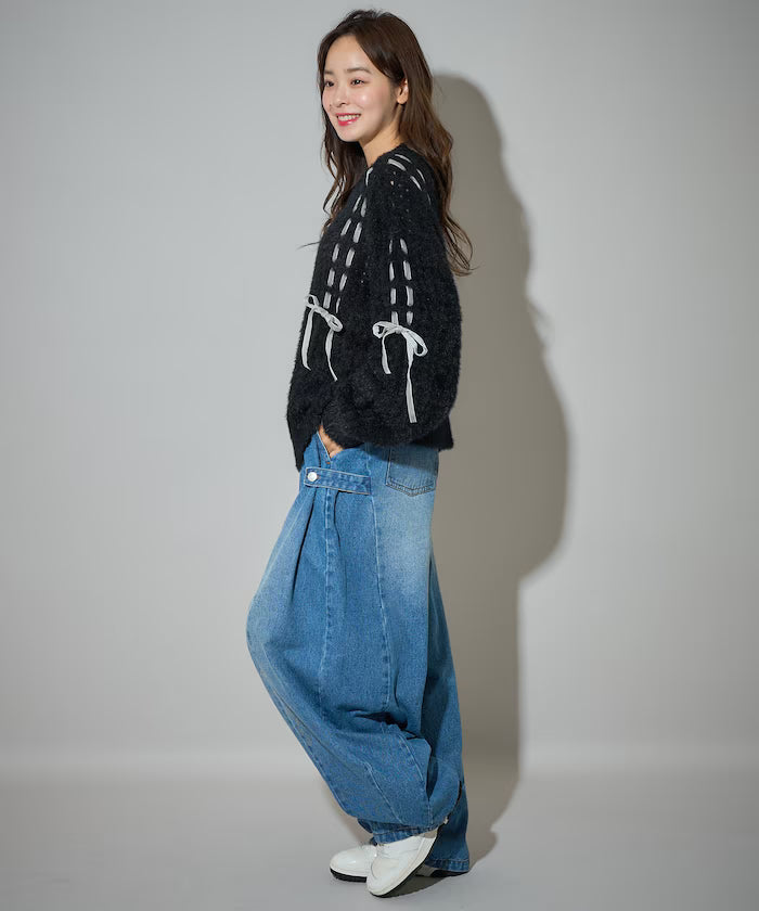 Velvet Ribbon Woven Feather Knit Limited Edition