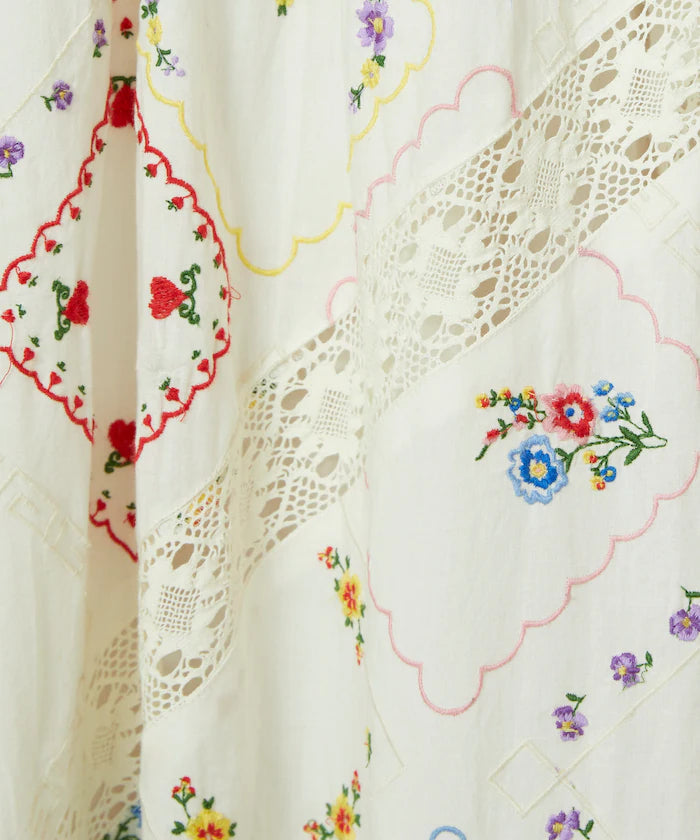 Flower Handkerchief Embroidered Camisole Dress