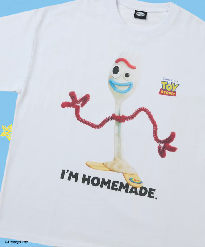 [April 20 12:00 release][Made to Order Product] 'Toy Story' Exclusive Character Print Crew Neck T-shirt Limited Edition - White-Forky