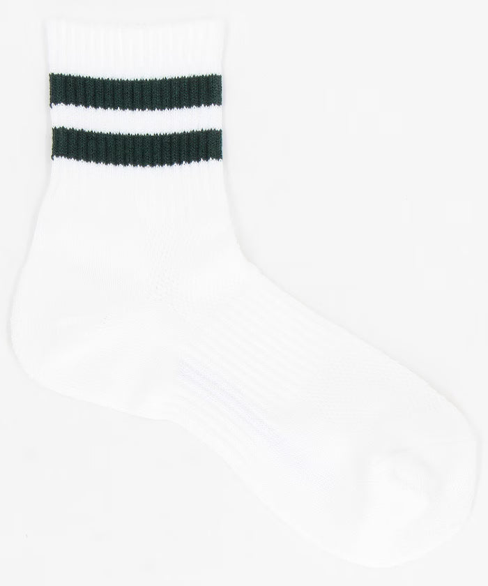 Washi 2-Line Quarter Socks (Fits 25.0-27.0cm) - Green