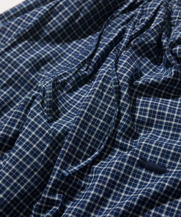 Indigo Madras Check Cropped Easy Pant