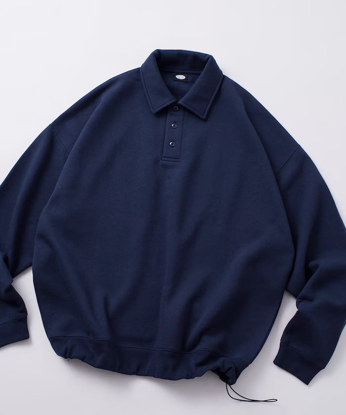 Relaxed Fit Spindle Polo Collar Sweat / Hem Code [Limited Edition]