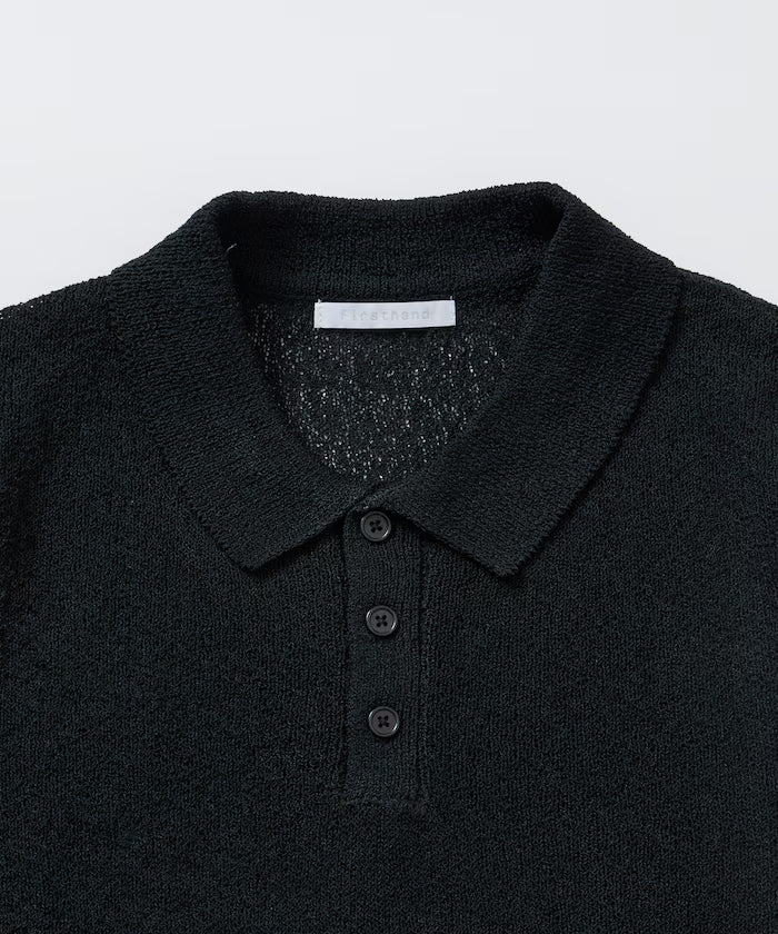 Dry Touch Boucle Yarn Knit Polo Shirt