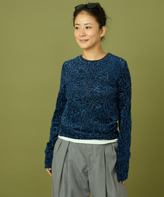 Mesh Velour Top