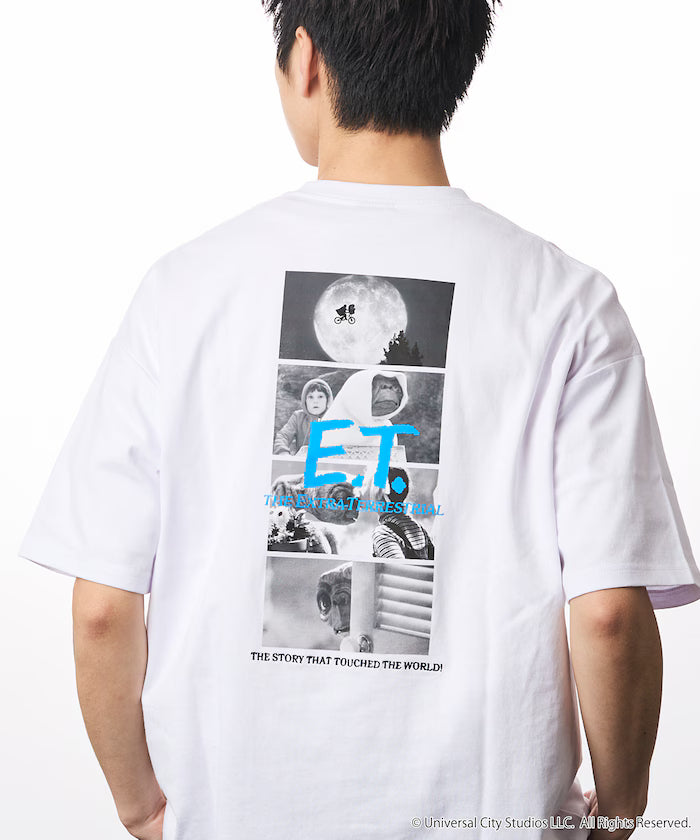 E.T. Big Silhouette Back Print Crew Neck T-Shirt Limited Edition - White